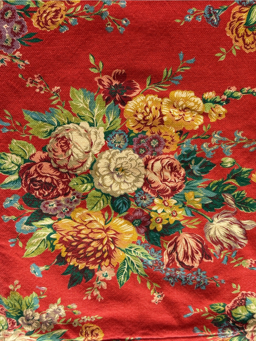RARE Ralph Lauren Red Floral Aylesbury Queen Bedskirt & Matching Pillowcase